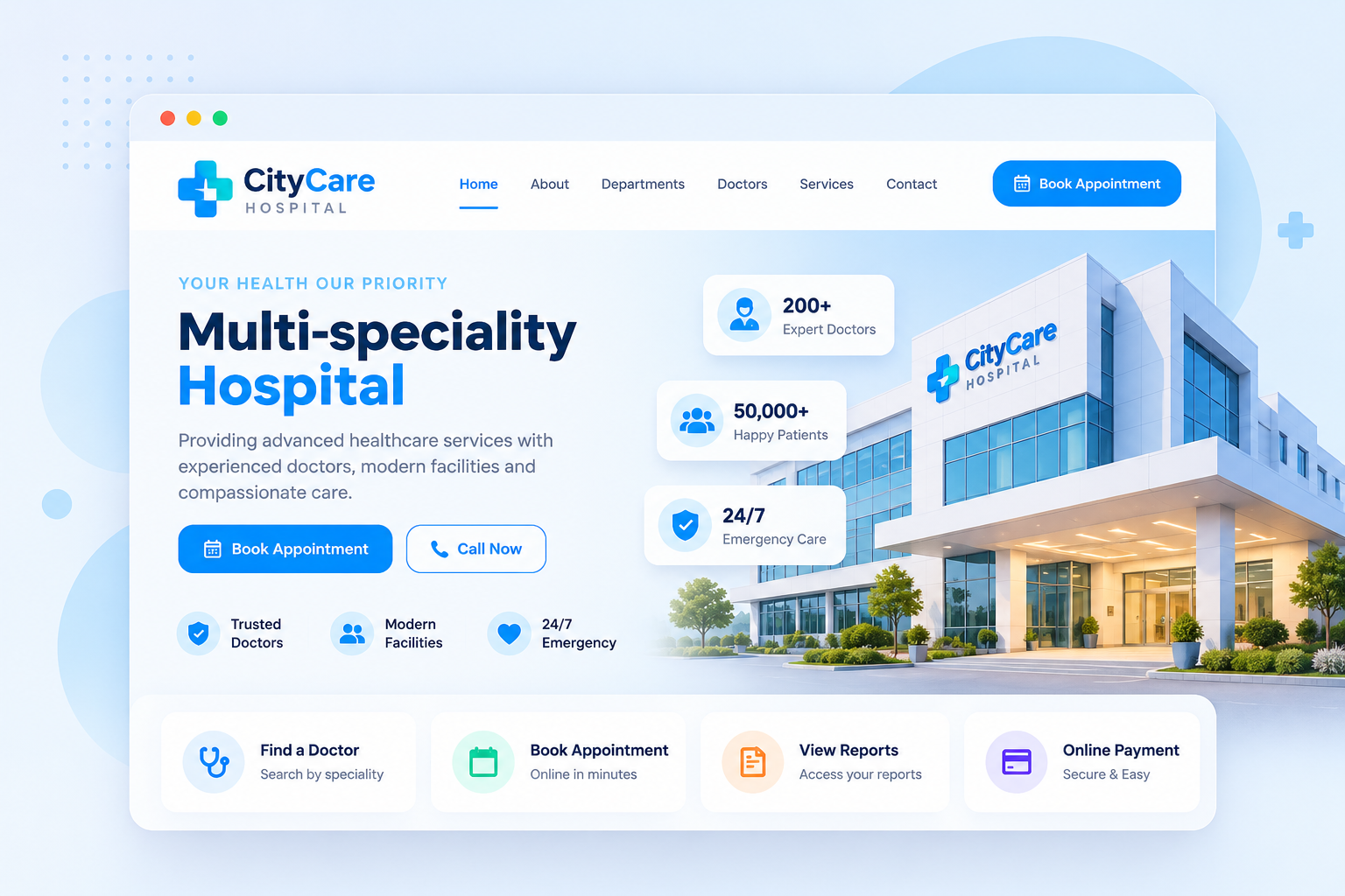 Multi-speciality Hospital Website
